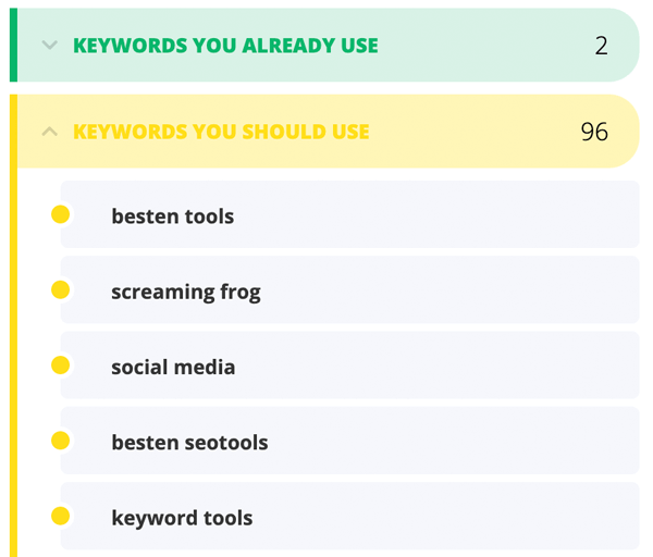keyword tool content assistent