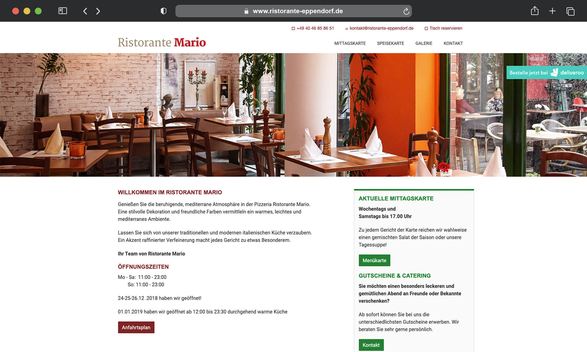 ristorante mario referenz vorher alte website xperients
