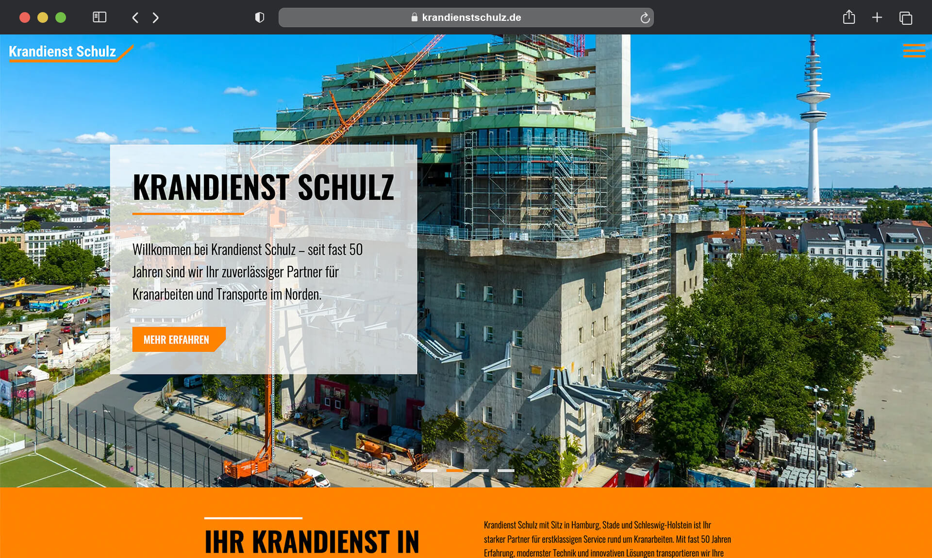 browser mockup zeigt webseite nach redesign