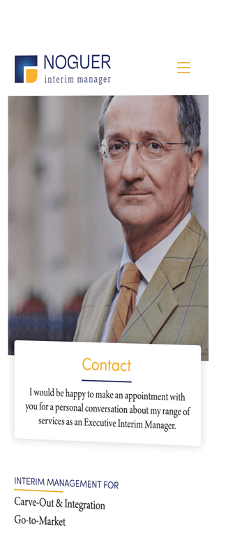 mobile mockup showing noguer interim impression contact