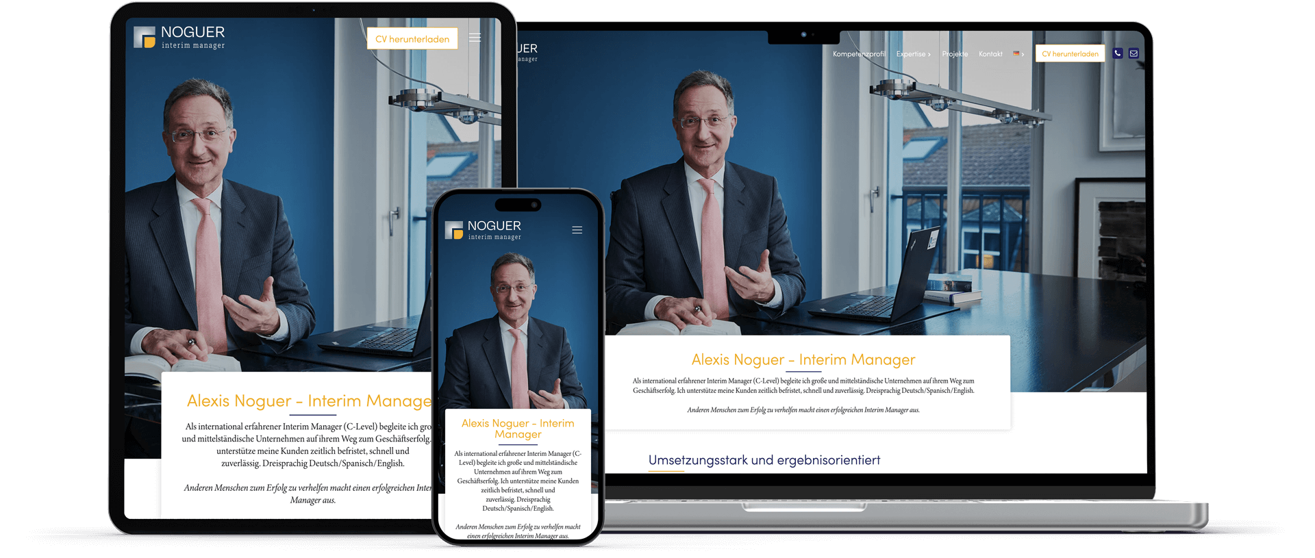 verschiedene geraete zeigen noguer interim startseite