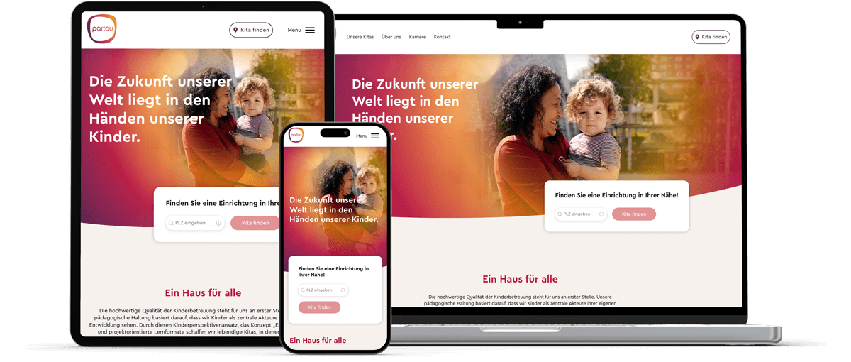 Partou Deutschland — neue Website Mockup