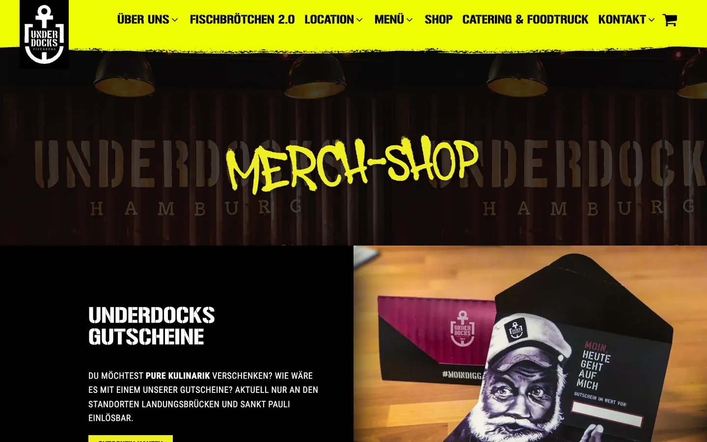 Merch-Shop von Underdocks mit Gutscheinen